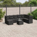 Set mobilier de grădină cu perne, 9 piese, negru, poliratan - WALTI WALTI