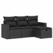 Set mobilier de grădină cu perne, 4 piese, negru, poliratan - WALTI WALTI