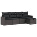 Set mobilier de grădină cu perne, 5 piese, negru, poliratan - WALTI WALTI