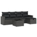 Set mobilier de grădină cu perne, 6 piese, negru, poliratan - WALTI WALTI