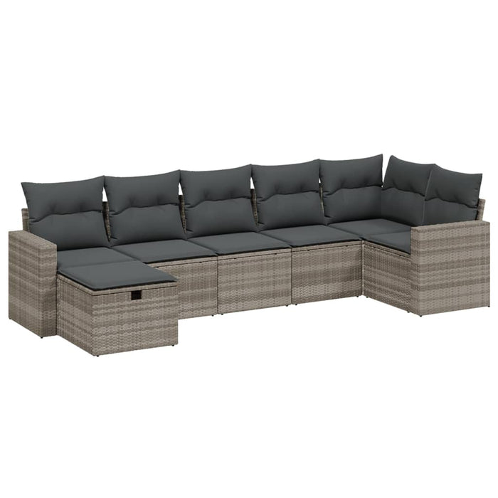 Set canapele de grădină cu perne, 7piese gri deschis poliratan - WALTI WALTI