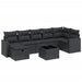 Set mobilier de grădină cu perne, 8 piese, negru, poliratan - WALTI WALTI
