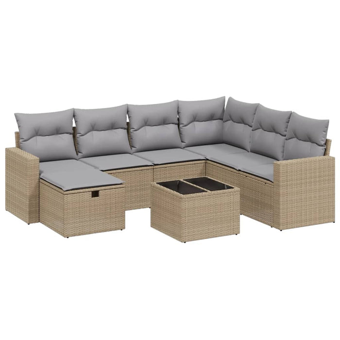 Set canapele de grădină, 8 piese, cu perne, bej, poliratan - WALTI WALTI