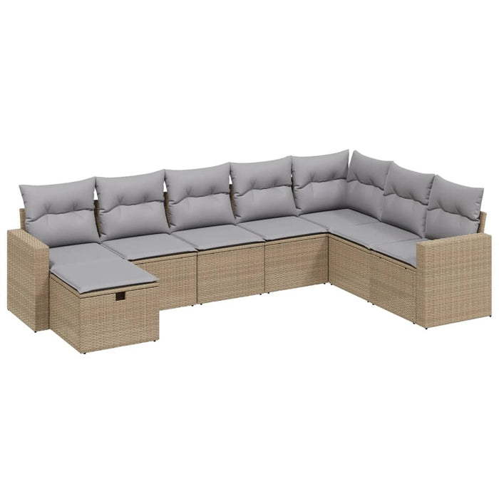 Set canapele de grădină, 8 piese, cu perne, bej, poliratan - WALTI WALTI