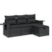 Set mobilier de grădină cu perne, 4 piese, negru, poliratan - WALTI WALTI