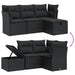 Set mobilier de grădină cu perne, 4 piese, negru, poliratan - WALTI WALTI