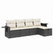 Set mobilier de grădină cu perne, 5 piese, negru, poliratan - WALTI WALTI