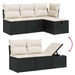 Set mobilier de grădină cu perne, 5 piese, negru, poliratan - WALTI WALTI
