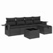 Set mobilier de grădină cu perne, 6 piese, negru, poliratan - WALTI WALTI