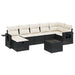 Set mobilier de grădină cu perne, 8 piese, negru, poliratan - WALTI WALTI