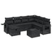 Set mobilier de grădină cu perne, 8 piese, negru, poliratan - WALTI WALTI