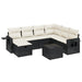 Set mobilier de grădină cu perne, 8 piese, negru, poliratan - WALTI WALTI