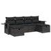 Set mobilier de grădină cu perne, 6 piese, negru, poliratan - WALTI WALTI
