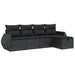 Set mobilier de grădină cu perne, 5 piese, negru, poliratan - WALTI WALTI