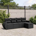 Set mobilier de grădină cu perne, 5 piese, negru, poliratan - WALTI WALTI
