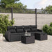 Set mobilier de grădină cu perne, 6 piese, negru, poliratan - WALTI WALTI