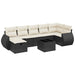 Set mobilier de grădină cu perne, 8 piese, negru, poliratan - WALTI WALTI