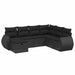 Set canapele de grădină cu perne, 7 piese, negru, poliratan - WALTI WALTI
