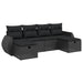 Set mobilier de grădină cu perne, 6 piese, negru, poliratan - WALTI WALTI