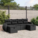 Set mobilier de grădină cu perne, 6 piese, negru, poliratan - WALTI WALTI