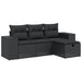 Set mobilier de grădină cu perne, 4 piese, negru, poliratan - WALTI WALTI