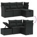 Set mobilier de grădină cu perne, 4 piese, negru, poliratan - WALTI WALTI