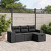 Set mobilier de grădină cu perne, 4 piese, negru, poliratan - WALTI WALTI