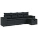 Set mobilier de grădină cu perne, 5 piese, negru, poliratan - WALTI WALTI