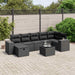 Set mobilier de grădină cu perne, 8 piese, negru, poliratan - WALTI WALTI