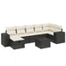 Set mobilier de grădină cu perne, 8 piese, negru, poliratan - WALTI WALTI
