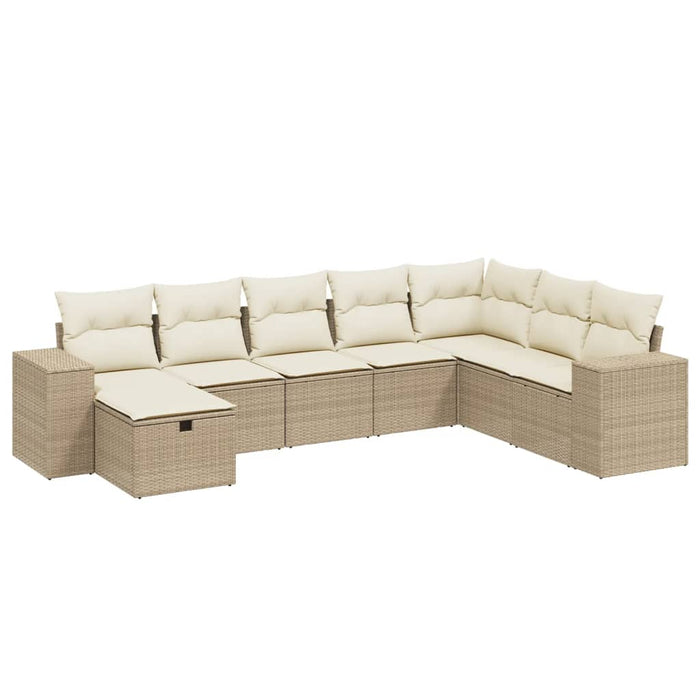 Set canapele de grădină, 8 piese, cu perne, bej, poliratan - WALTI WALTI