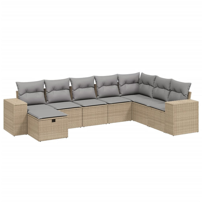 Set canapele de grădină, 8 piese, cu perne, bej, poliratan - WALTI WALTI