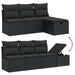 Set mobilier de grădină cu perne, 8 piese, negru, poliratan - WALTI WALTI