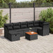 Set mobilier de grădină cu perne, 8 piese, negru, poliratan - WALTI WALTI