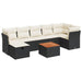 Set mobilier de grădină cu perne, 8 piese, negru, poliratan - WALTI WALTI