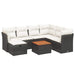 Set mobilier de grădină cu perne, 8 piese, negru, poliratan - WALTI WALTI