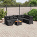 Set mobilier de grădină cu perne, 9 piese, negru, poliratan - WALTI WALTI