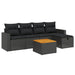 Set mobilier de grădină cu perne, 6 piese, negru, poliratan - WALTI WALTI