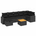 Set mobilier de grădină cu perne, 8 piese, negru, poliratan - WALTI WALTI