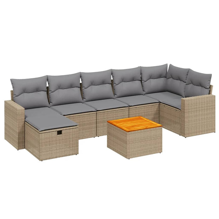 Set canapele de grădină, 8 piese, cu perne, bej, poliratan - WALTI WALTI