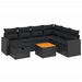Set mobilier de grădină cu perne, 8 piese, negru, poliratan - WALTI WALTI