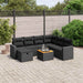Set mobilier de grădină cu perne, 8 piese, negru, poliratan - WALTI WALTI