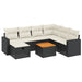 Set mobilier de grădină cu perne, 8 piese, negru, poliratan - WALTI WALTI