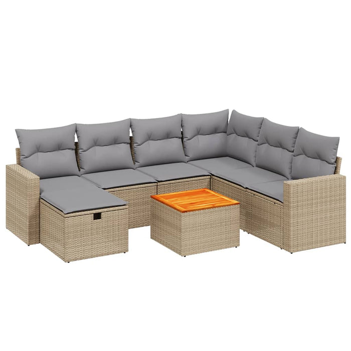 Set canapele de grădină, 8 piese, cu perne, bej, poliratan - WALTI WALTI