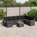 Set mobilier de grădină cu perne, 9 piese, negru, poliratan - WALTI WALTI