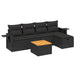 Set mobilier de grădină cu perne, 6 piese, negru, poliratan - WALTI WALTI