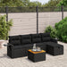 Set mobilier de grădină cu perne, 6 piese, negru, poliratan - WALTI WALTI