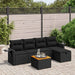 Set mobilier de grădină cu perne, 6 piese, negru, poliratan - WALTI WALTI