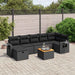 Set mobilier de grădină cu perne, 8 piese, negru, poliratan - WALTI WALTI