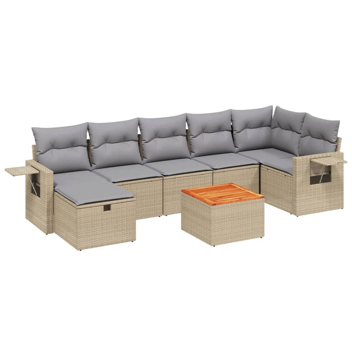 Set canapele de grădină, 8 piese, cu perne, bej, poliratan - WALTI WALTI